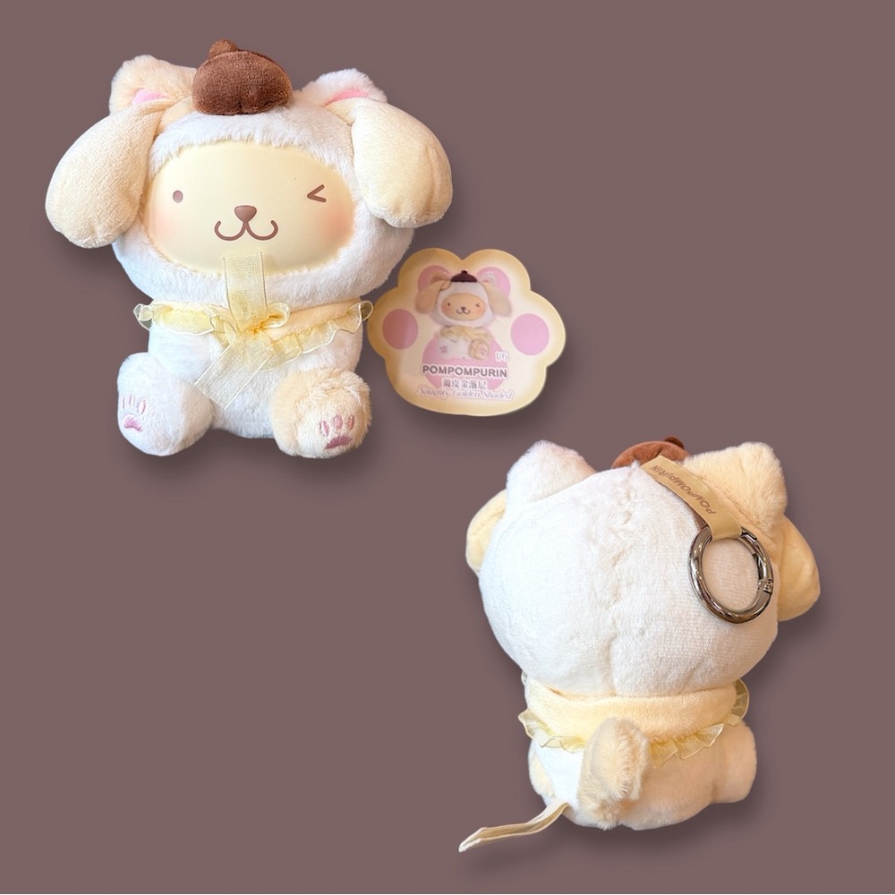 Sanrio Characters Play With kittens series Plush pendant- Pompompurin - Picture 7 of 16